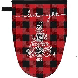Buffalo Plaid Christmas Oven  Grabber Mitt - Silent Night